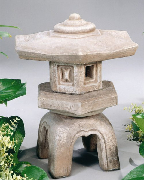 Hexagon Lantern Garden Pagoda Cast Stone Statue